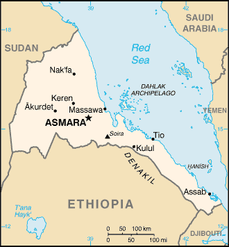 Mapa de Eritrea político actualizado