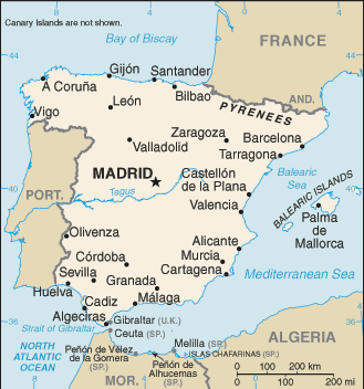 Mapa de España político actualizado