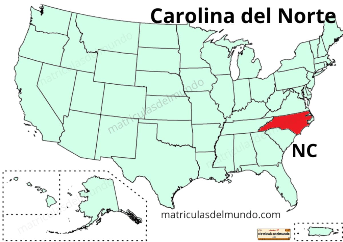 Mapa de Carolina del Norte político actualizado