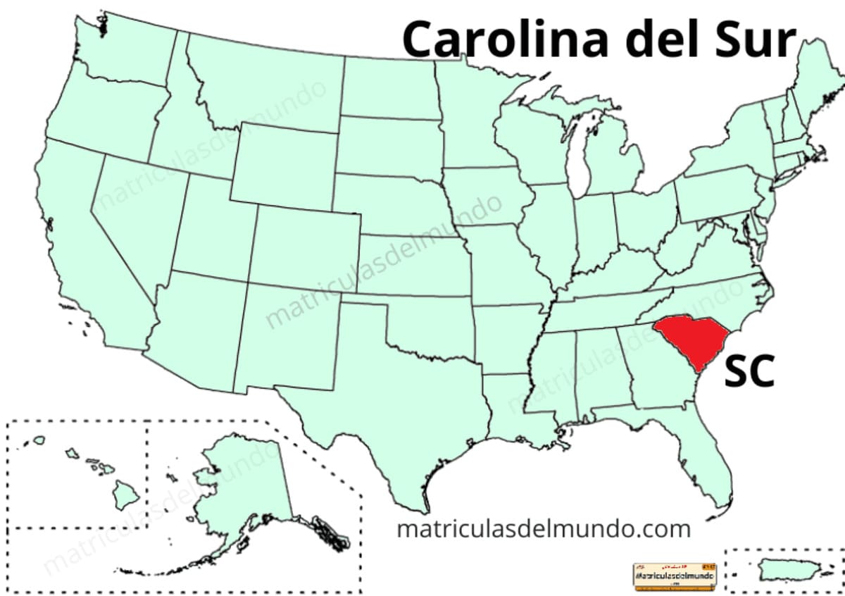 Mapa de Carolina del Sur político actualizado