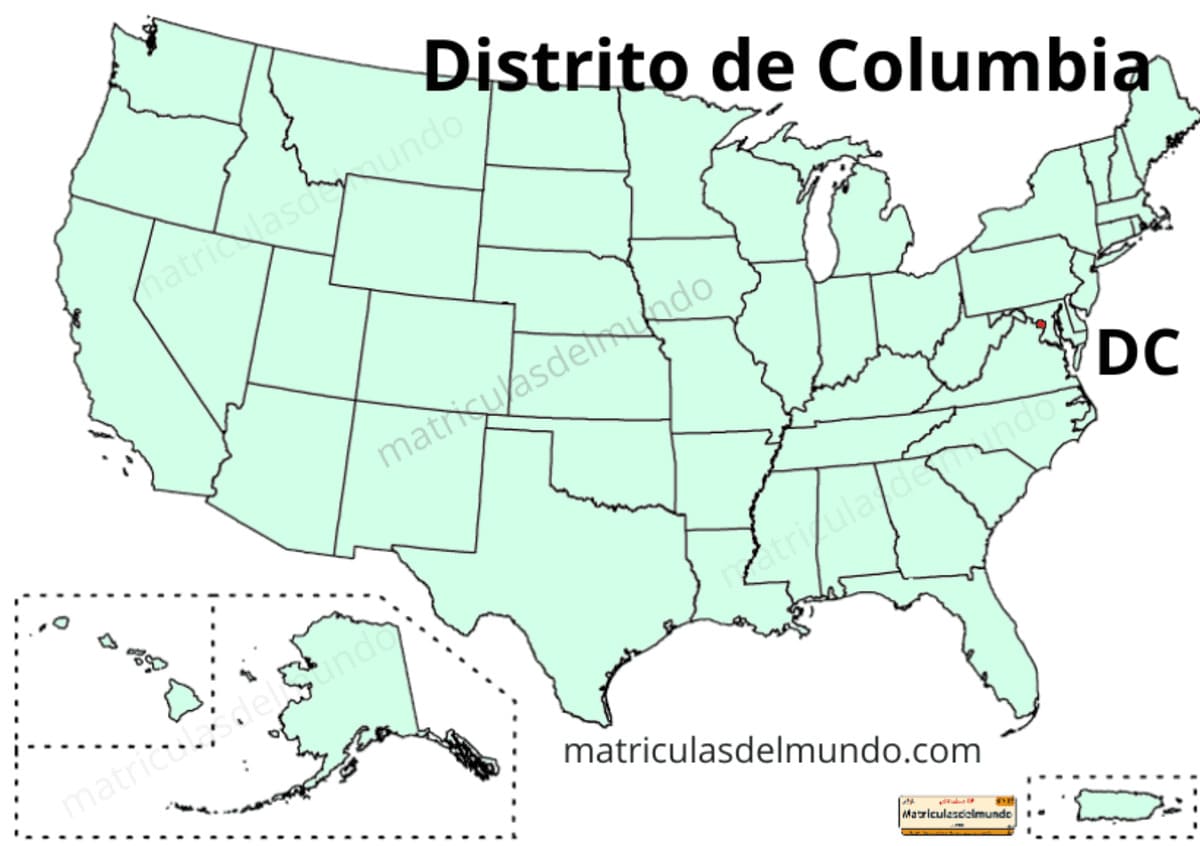 Mapa de Distrito de Columbia político actualizado