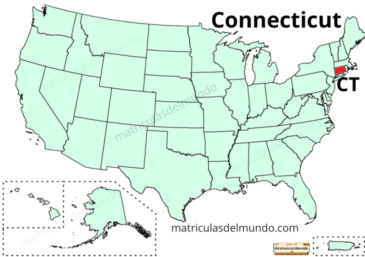 Mapa de Connecticut político actualizado