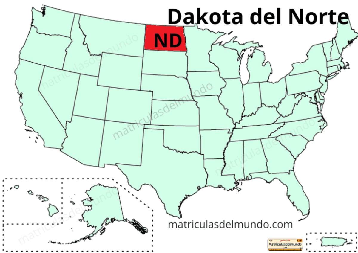Mapa de Dakota del Norte político actualizado