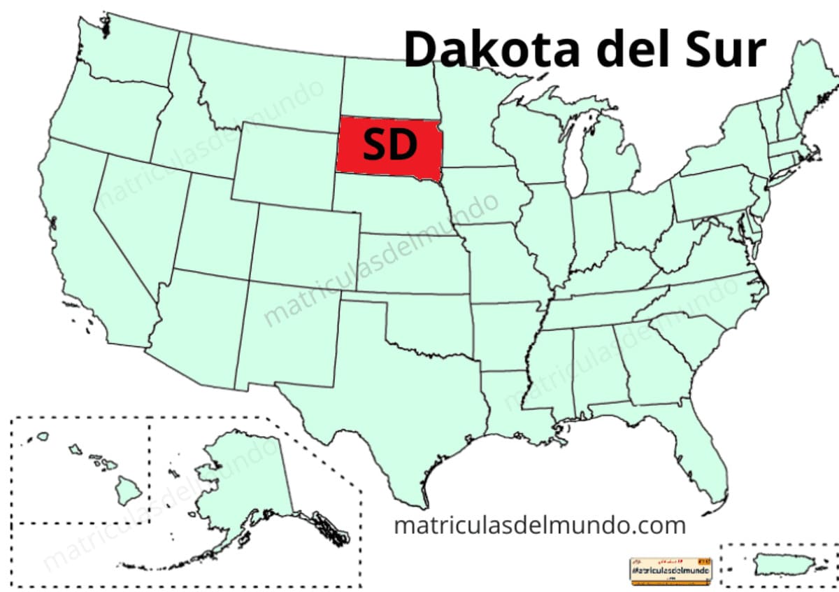 Mapa de Dakota del Sur político actualizado
