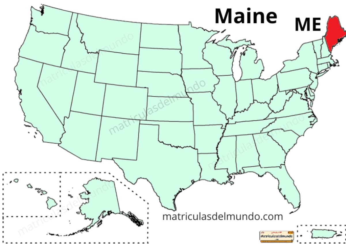 Updated political map of USA - Maine