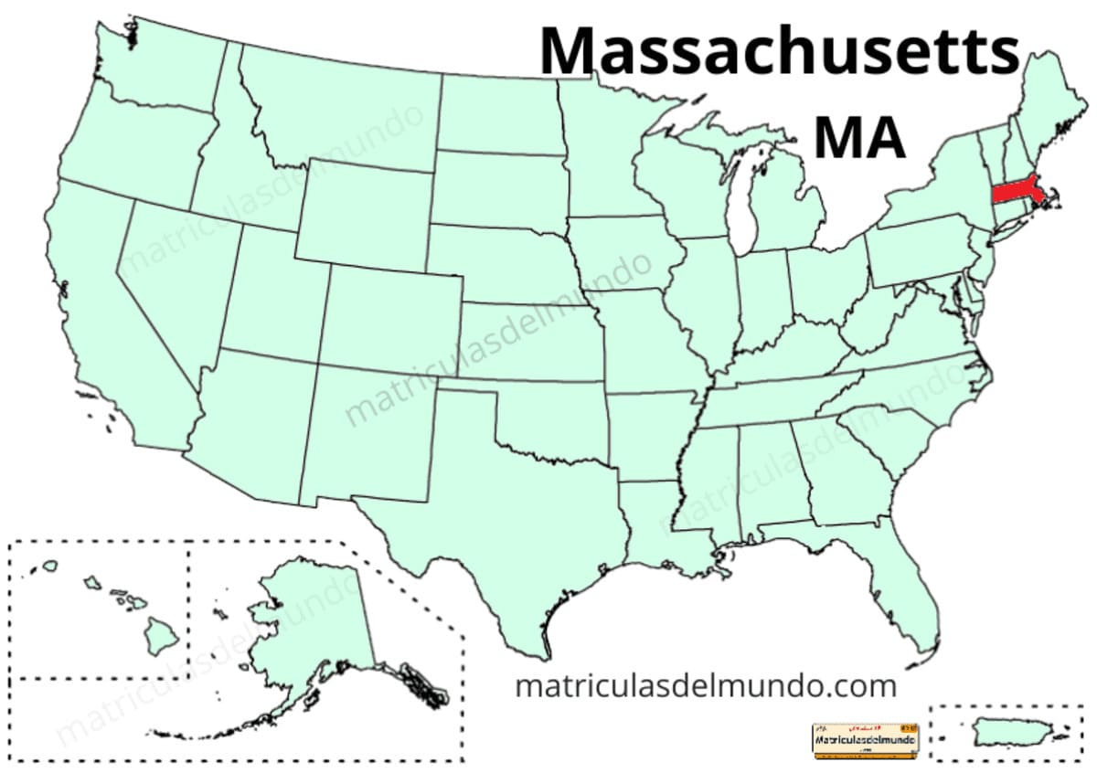 Mapa de Massachusetts político actualizado