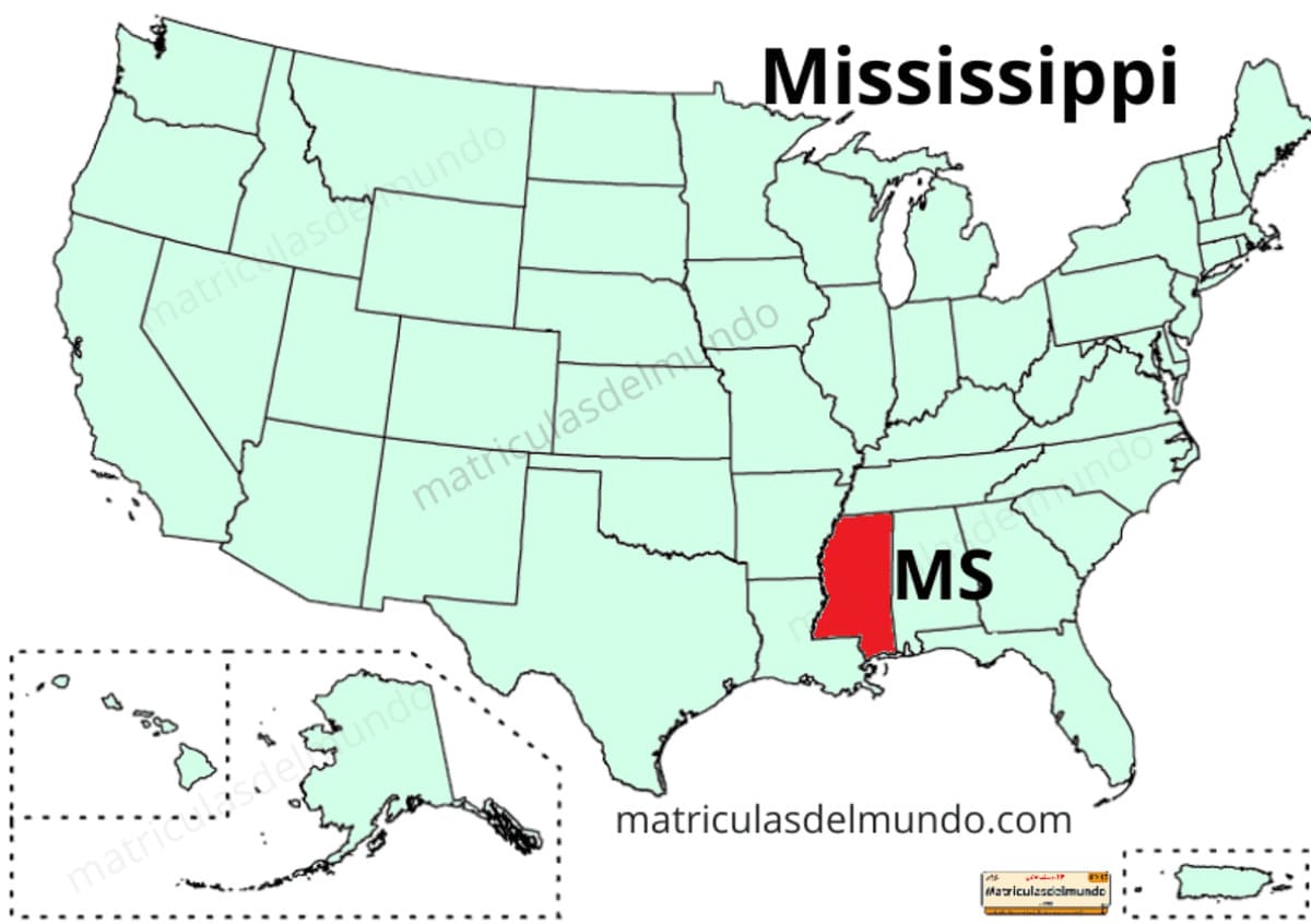 Mapa de Mississippi político actualizado