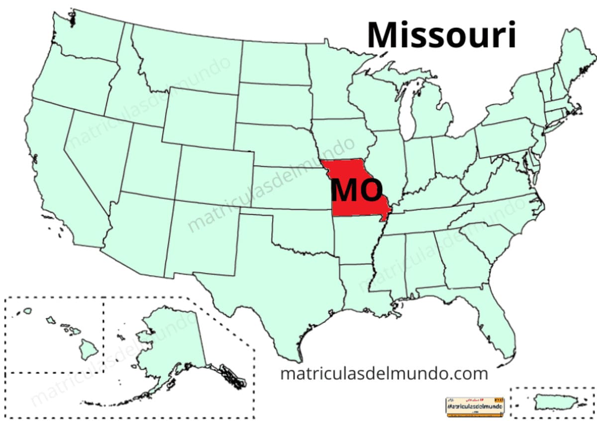 Mapa de Missouri político actualizado
