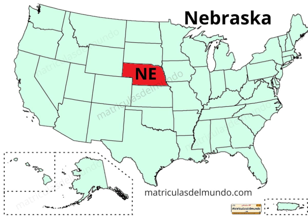 Mapa de Nebraska político actualizado