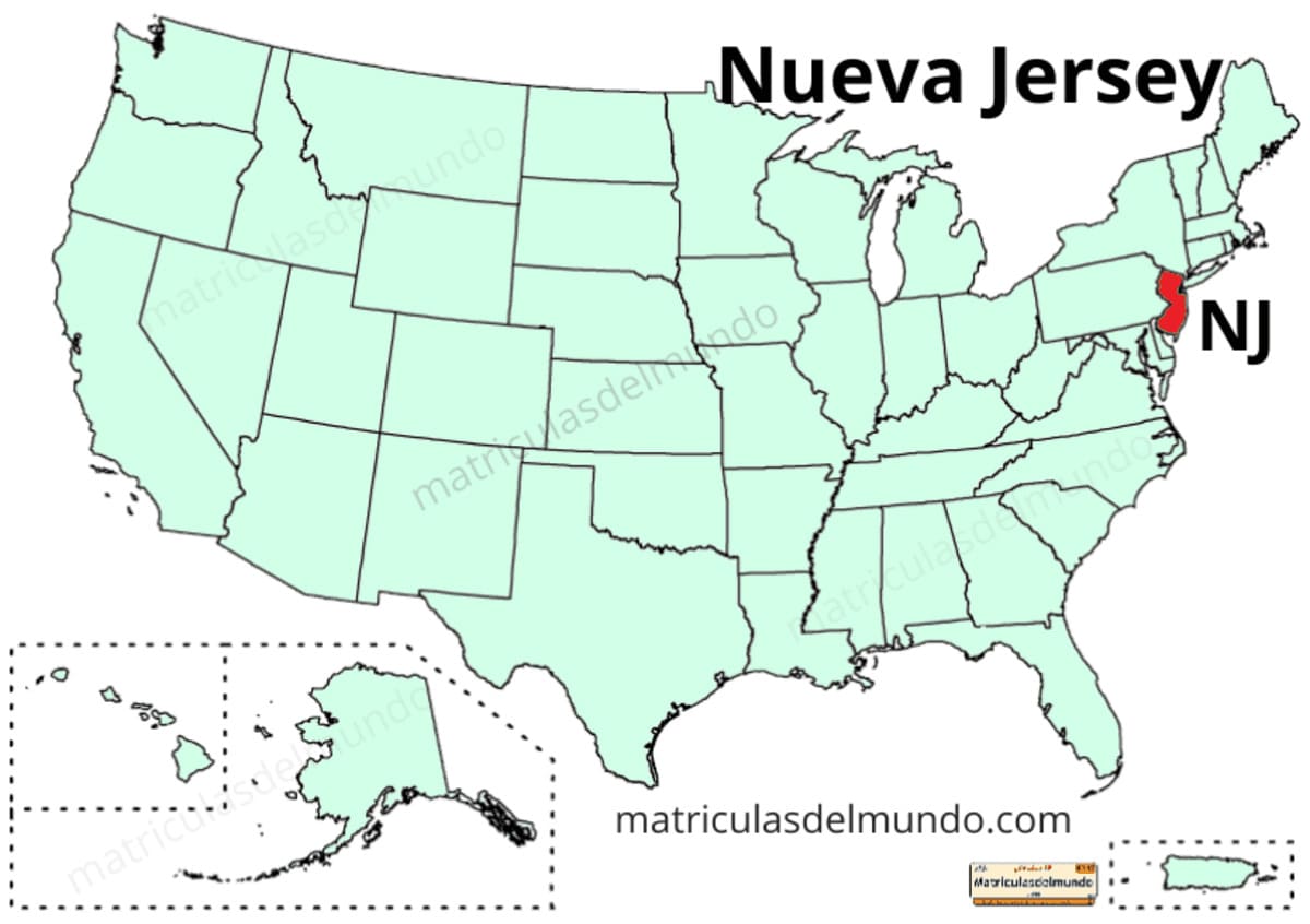 Mapa de Nueva Jersey político actualizado