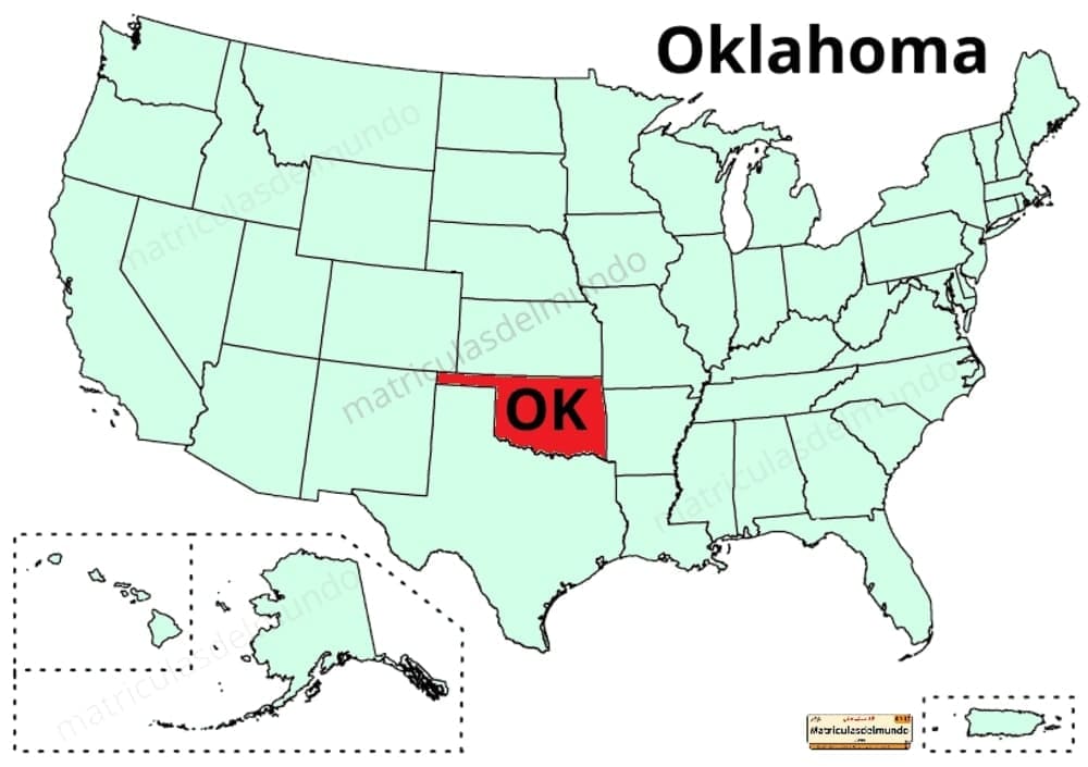 Mapa de Oklahoma político actualizado