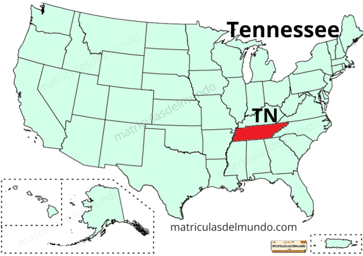 Mapa de Tennessee político actualizado