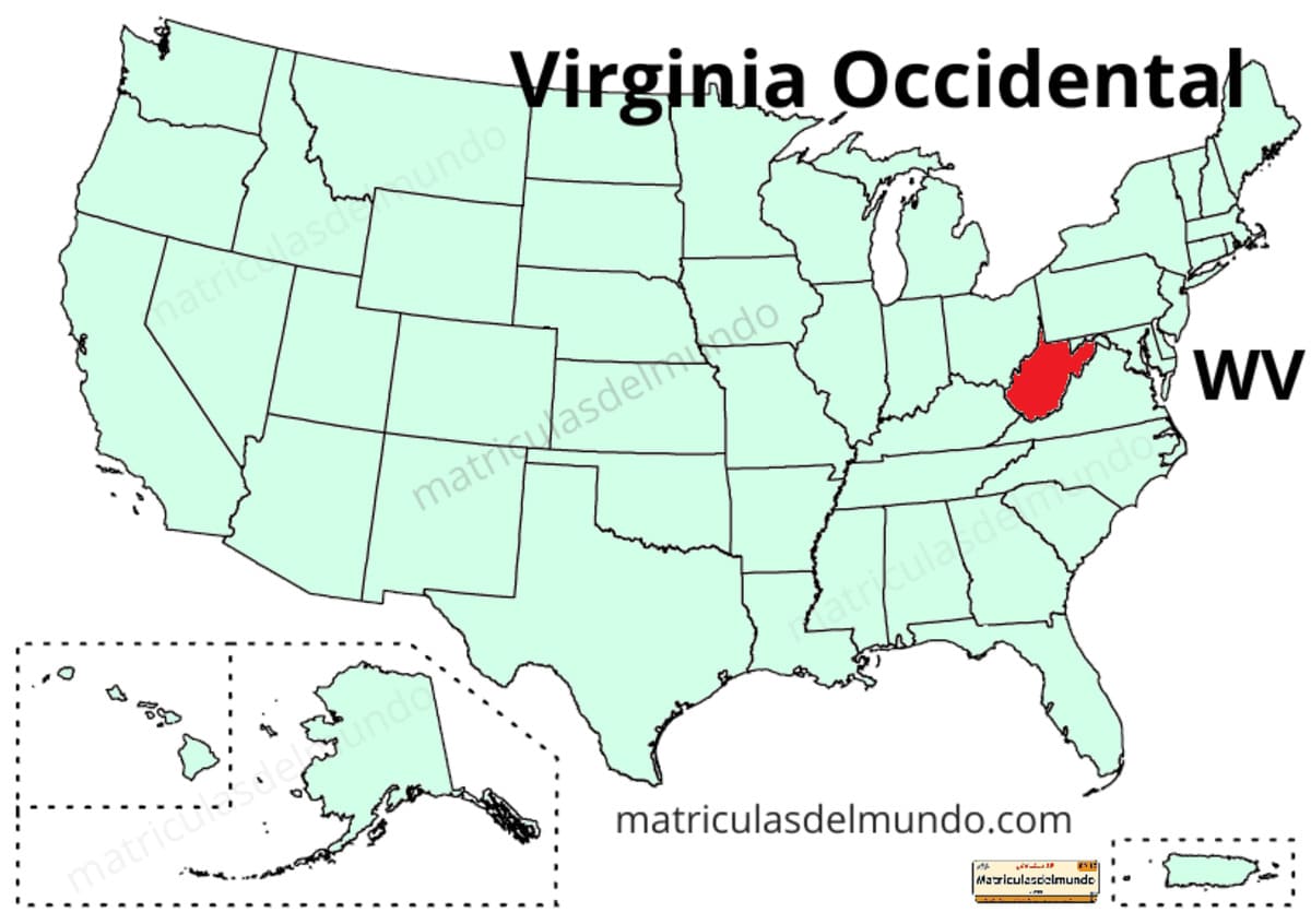 Mapa de Virginia Occidental político actualizado
