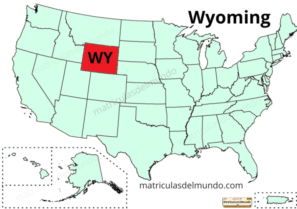 Mapa de Wyoming político actualizado