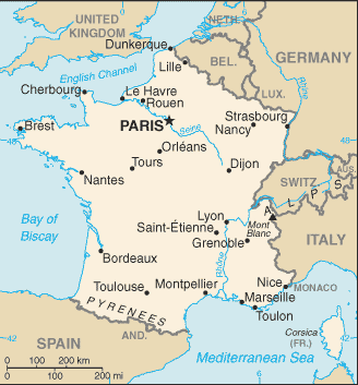 Mapa de Francia político actualizado