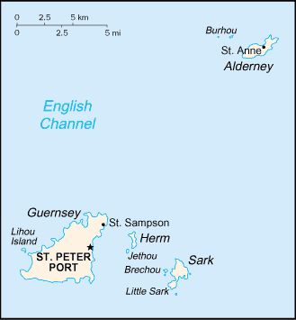 Mapa de Guernsey político actualizado
