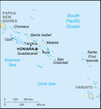 Mapa de Islas Salomón político actualizado