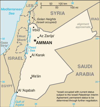Mapa de Jordania político actualizado