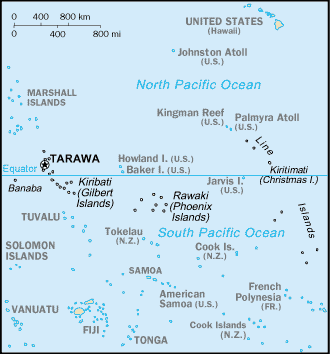 Mapa de Kiribati político actualizado