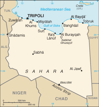 Mapa de Libia político actualizado
