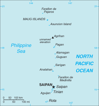 Updated political map of Northern Mariana Islands