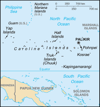 Updated political map of Federated States of Micronesia