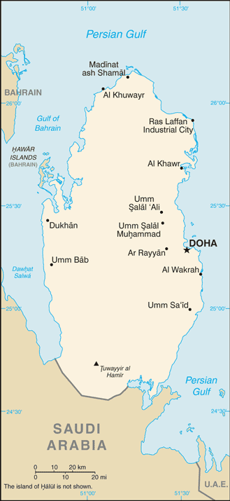 Mapa de Qatar político actualizado