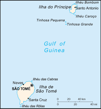 Mapa de Santo Tomé y Principe político actualizado