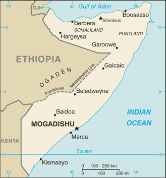 Mapa de Somalia político actualizado