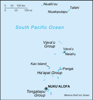 Mapa de Tonga político actualizado