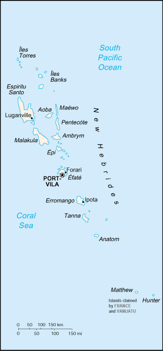 Mapa de Vanuatu político actualizado