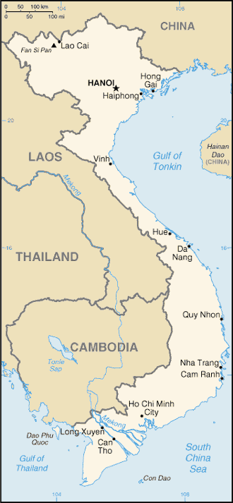 Mapa de Vietnam político actualizado