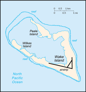Mapa de Isla Wake político actualizado