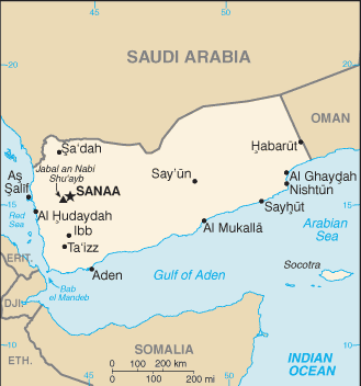 Mapa de Yemen político actualizado