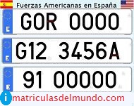 Tipos de matrículas americanas de bases militares de Rota con letra G