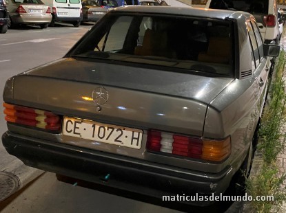 Ultima matrícula de coche de Ceuta 1131 H