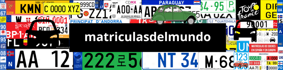 Banner sobre matrículas de coches del mundo