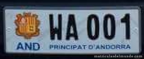 custom license plate Andorra since 2015