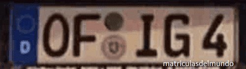 Imagen de matricula de coche de Alemania reducida