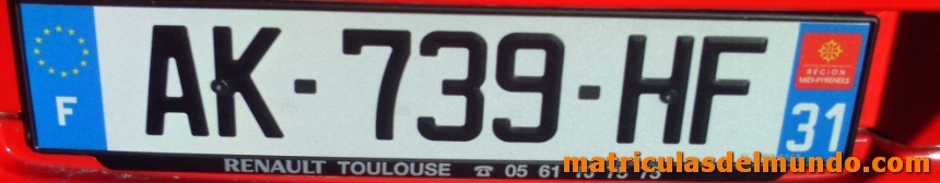 matrícula actual de Francia de Haute-Garonne 31