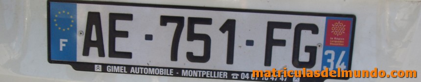 matrícula actual de Francia de Hérault 34