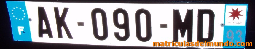 matrícula actual de Francia de Seine-Saint-Denis 93