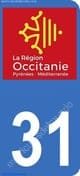 Logo departamento Haute-Garonne 31 matrícula Francia