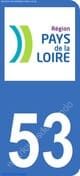 Logo departamento Mayenne 53 matrícula Francia