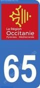 Logo departamento Hautes-Pyrénées 65 matrícula Francia
