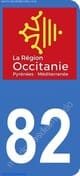 Logo departamento Tarn-et-Garonne 82 matrícula Francia