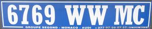 Matrícula de coche de MONACO PROVISIONAL azul