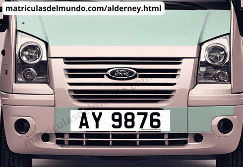 Matrícula de coche de Alderney actual con código GBA