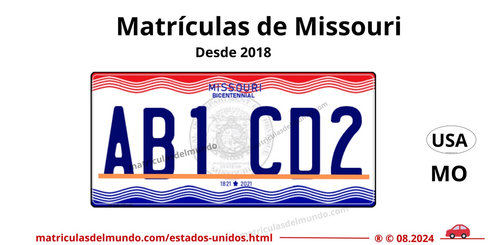 Matrícula de coche de Estados Unidos - Missouri