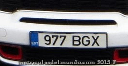 Matrícula de coche de Estonia